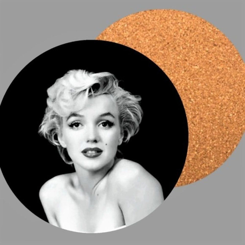 Marilyn Monroe Photo Drink Coaster Set Bar Décor